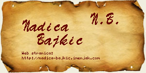 Nadica Bajkić vizit kartica